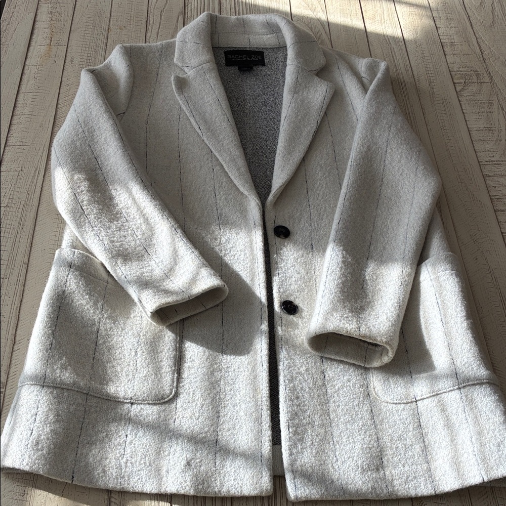 RACHEL ZOE Ivory/Off-white Striped Jacket